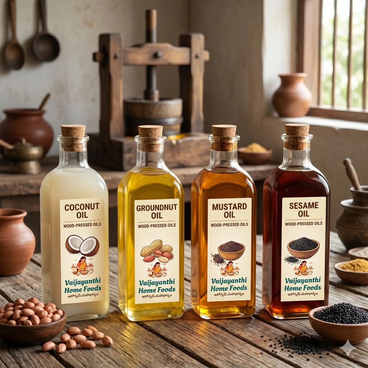 Wood-Pressed Oils by Vaijayanthi Home Foods